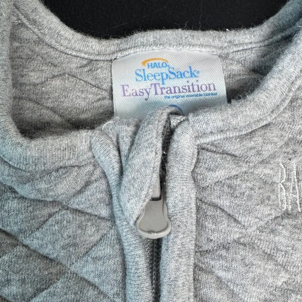 Halo SleepSack Easy Transition Quilted Cotton Wearable Blanket Gray Medium 6-9M